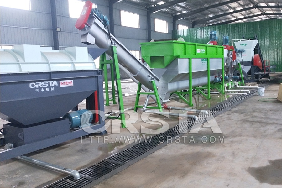 1000KG/H 浙江丽水PP输液瓶破碎清洗线安装调试成功